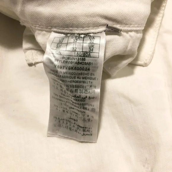 Guess High Rise Flare Distressed Jeans Size 32 White - Picture 6 of 16